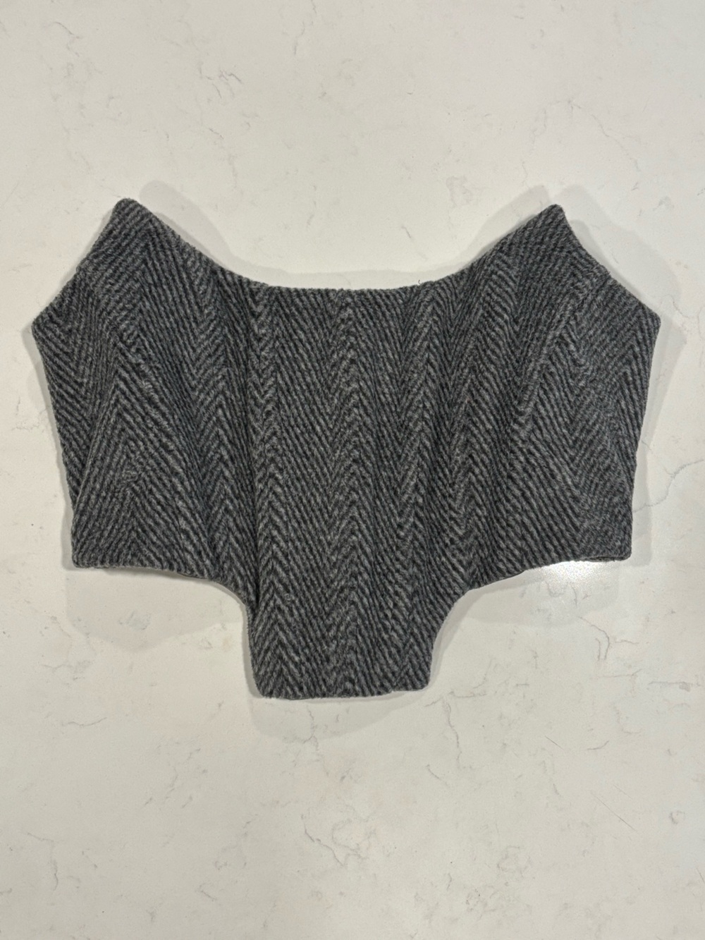 Giuseppe di Morabito - Bustier Top in Gray Chevron Knit